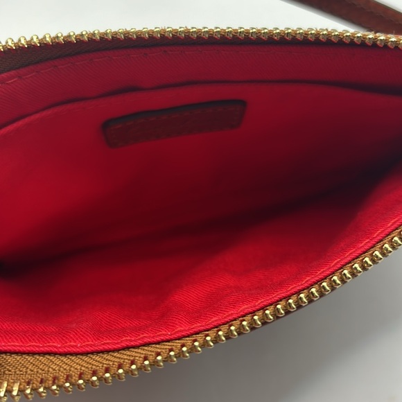 Dooney & Bourke black & tan Suede Large Slim Wristlet with side interior pocket - Picture 4 of 10